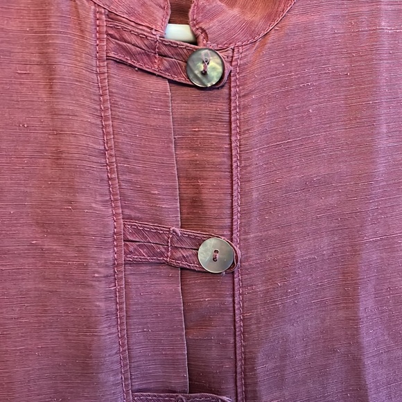 Rose pink hemp silk button down dress - Picture 3 of 3